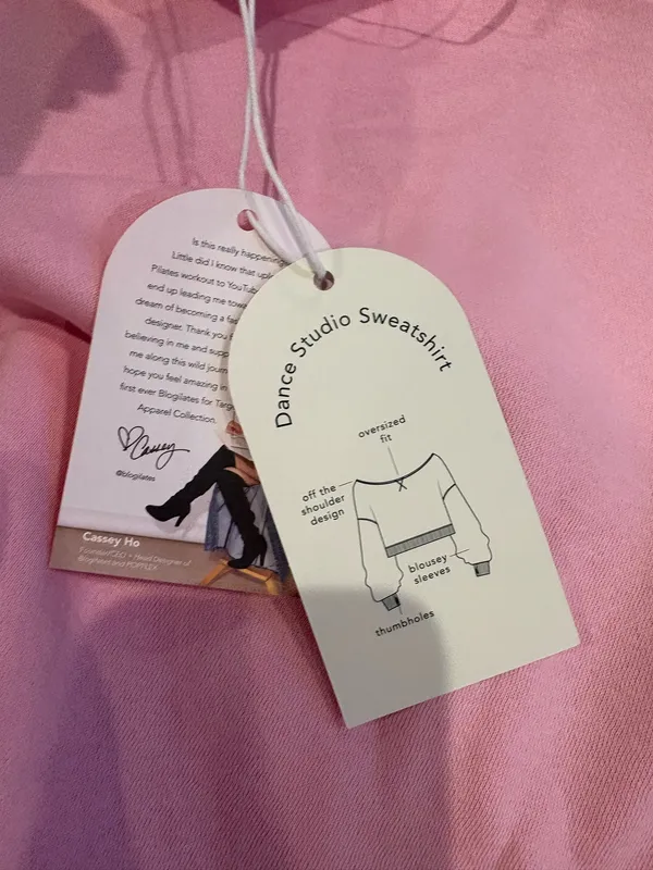 Blogilates Dance Studio Sweatshirt Pink Size 2X New - Image 4