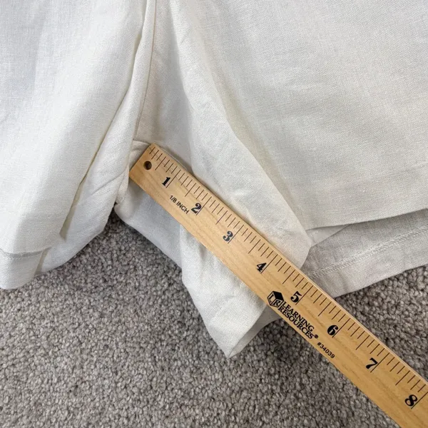 Cream Linen Blend Shorts Womens 26W High Rise Tailored Minimal Chic Summer‎ New - Image 6