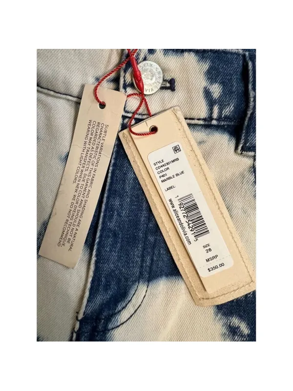 Alice & Olivia High Rise Straight Leg Jeans 26 - Image 9