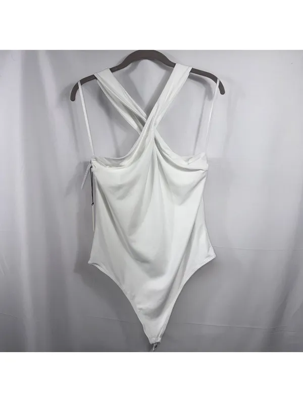 Babaton White Cross Neck Bodysuit XL NWT - Image 5