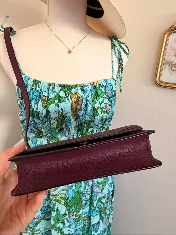 kate spade Plum Laser-Cut Crossbody Bag with Gold Logo - Image 2