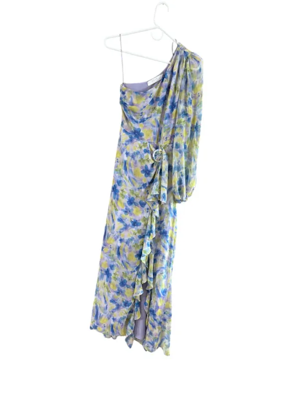 Women's ASTR The Label One Shoulder Floral Dress XS Blue Yellow - Image 9