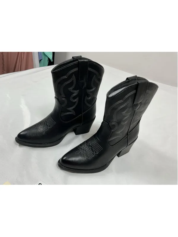 Womans New IXO Midcalf Western Cowgirl Boots Size 5.5 Black - Image 2