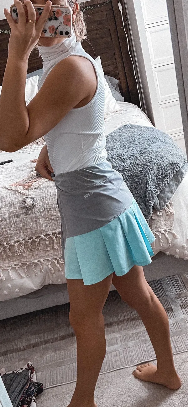 Grey And Blue Tennis Skirt - Image 2