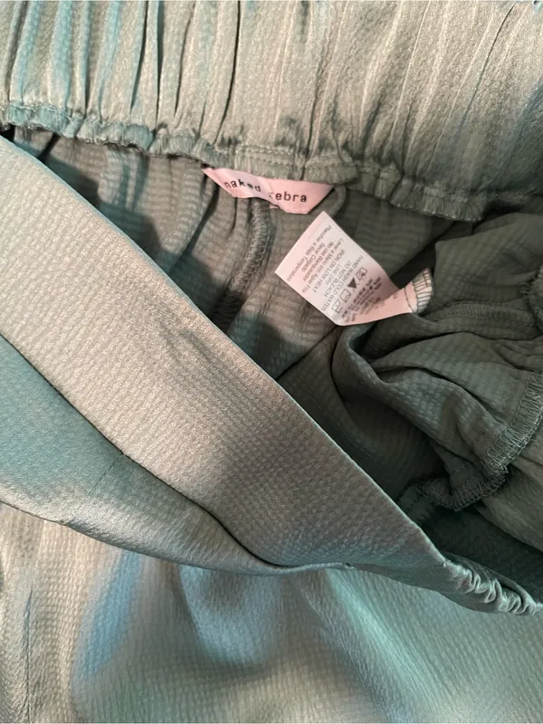 Naked Zebra Aqua Blue/Green High-Waist Elastic Waistband Shorts. - Image 3