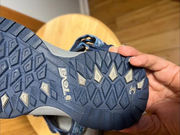 Teva Blue Multi-Striped Adjustable Webbing Sandals - Image 4