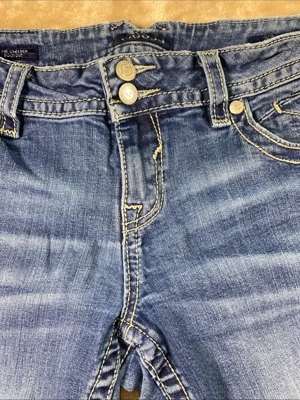 Vigoss Medium Blue Bootcut Jeans with Embroidered Back Pockets - Image 6