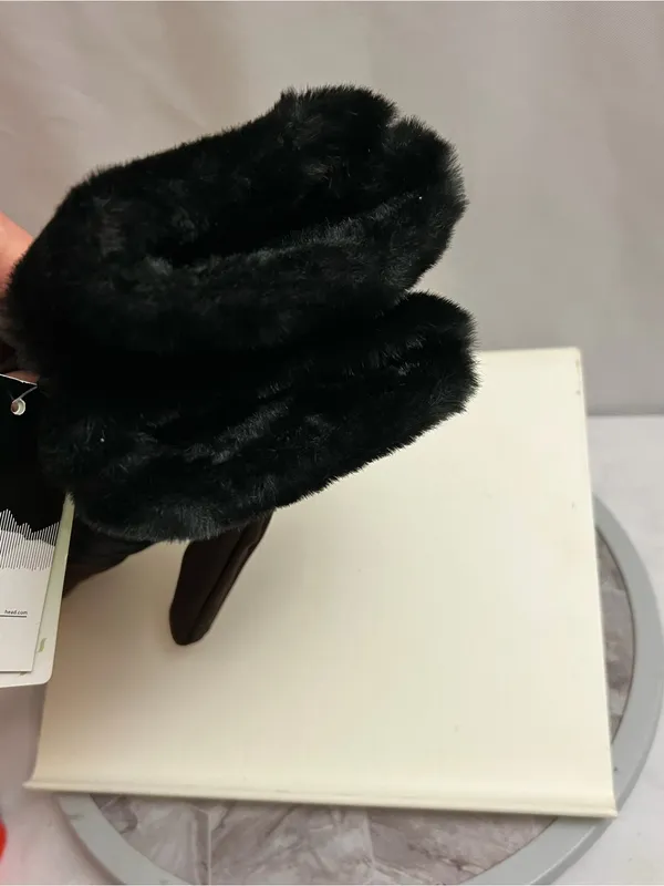 Head Womens Winter Gloves Brown Faux Fur Cuff Sorona Insulated Size Large NWT - Image 6