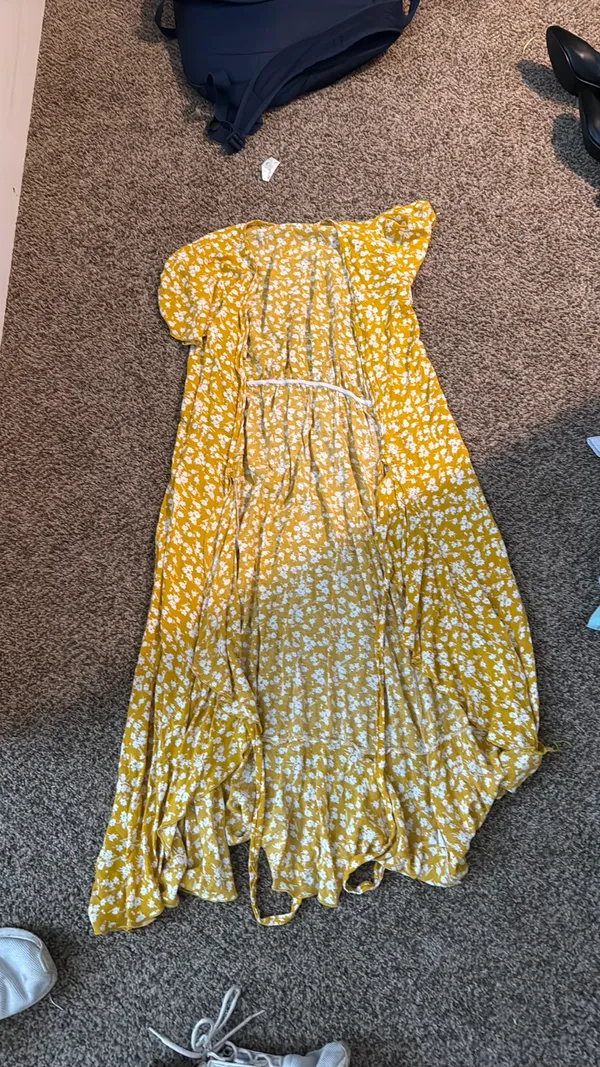 Amazon Yellow Floral Wrap Dress  - Image 2