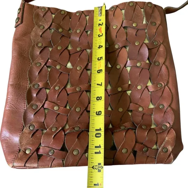 Patricia Nash Raiano Twisted Braid Crossbody Brown Leather Boho Artisan Festival - Image 8