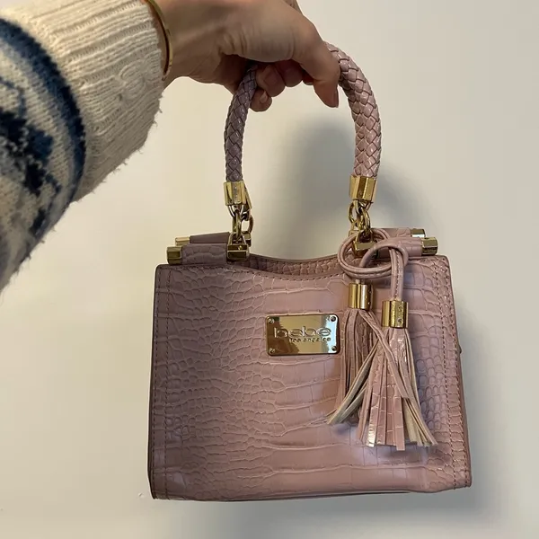 bebe light pink lavender faux crocodile mini purse - Image 13
