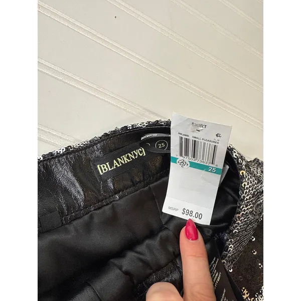 NWT BLANKNYC Womens Black Sequin Mini Skirt Glam Bling Club Party Size XS - Image 7