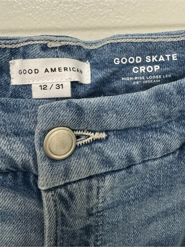 NWT Good American Good Skate Wide Cropped Jeans | High Rise Wide Leg Denim - Image 8