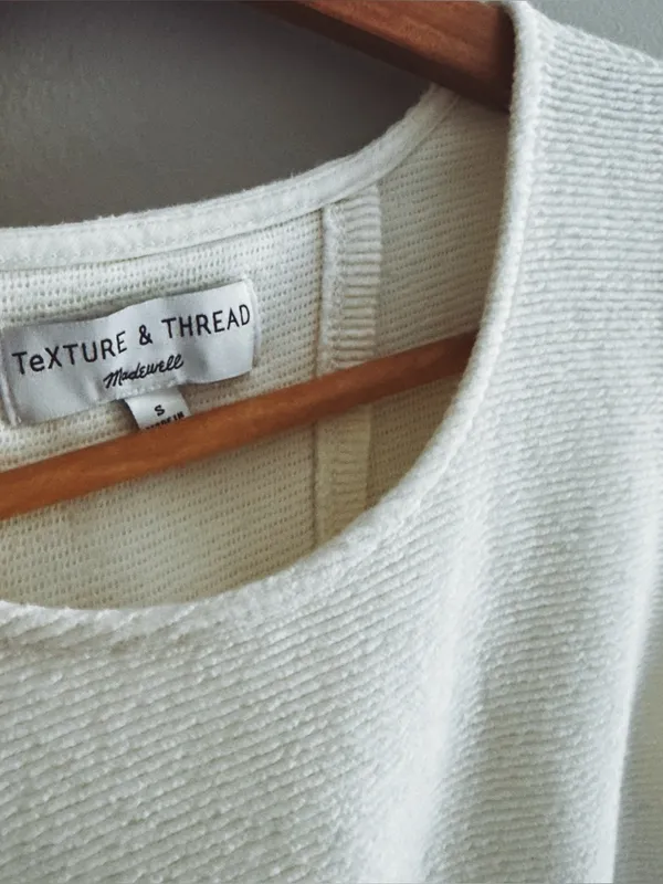 Madewell White Cream Textured Sleeveless Open Back Top Small - Image 2