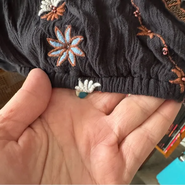Idyllwind Fueled by Miranda Lambert Black Embroidered Dolman Sleeve Peasant Top - Image 5