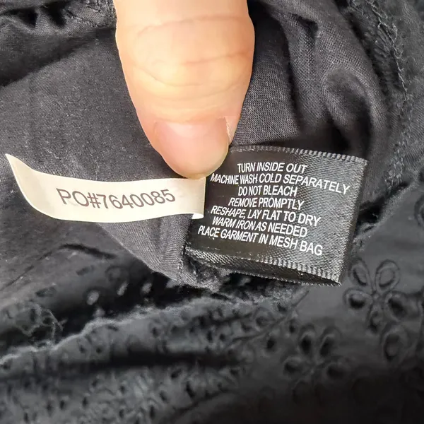 Boston Proper Eyelet Button Front Maxi Dress Size 10 Black Cotton‎ Minimalist - Image 8