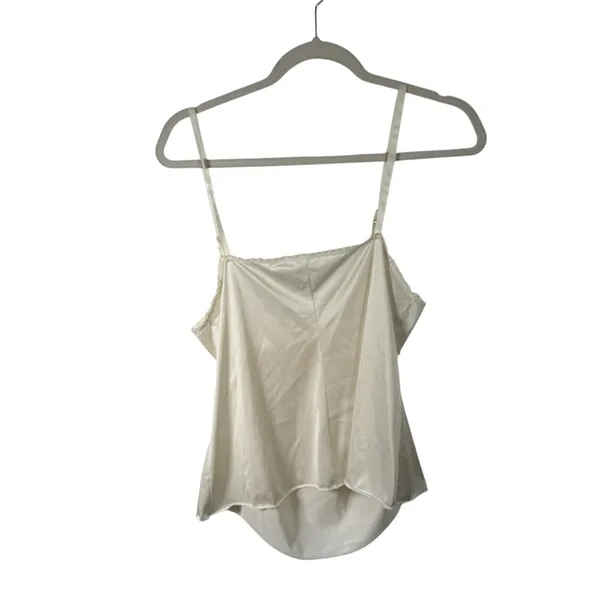 Vanity Fair Cream Lace Satin Babydoll‎ Tank Top Y2K Vintage Womens 38 Large - Image 5