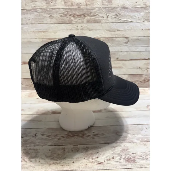 "Pickleballer" Trucker Hat One-Size Snap Back Adjustable Black Sparkly Blingy - Image 4