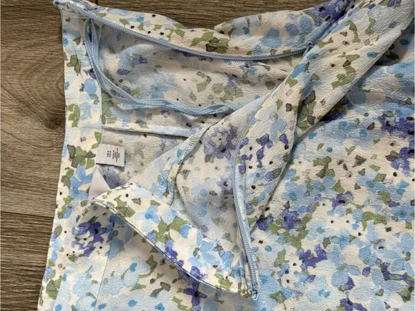 & Other Stories Light Blue Floral Midi Skirt Size 0 Cottage Coquette Flowers - Image 6