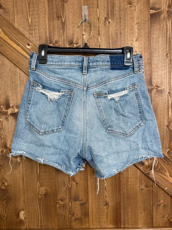 Abercrombie & Fitch Women’s Size 27 High Rise 4” Distressed Denim Shorts Raw Hem - Image 2