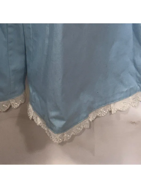 Shein Light Blue Ruffle Strap Wide Leg Jumpsuit Size Large - Image 6