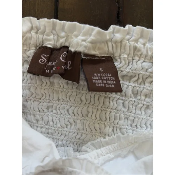 Speechless Swiss Dot Eyelet Tiered Sundress Womens Size S White Boho Cotton Y2K - Image 6