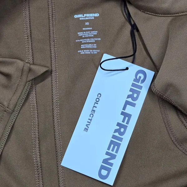 Girlfriend Collective Parker Seamed Jacket Sepia Brown‎ XS 6230-SEP-XS NWT - Image 4