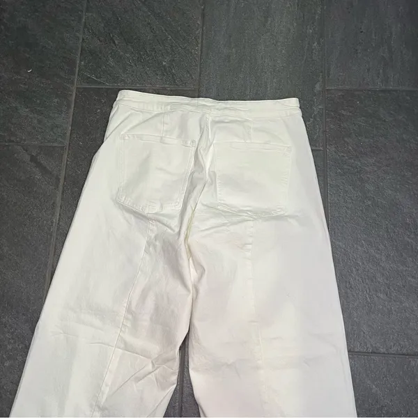 Madewell Curvy Emmet Wide Leg Jean 33 Tall Cropped Tile White NWT High Rise - Image 11