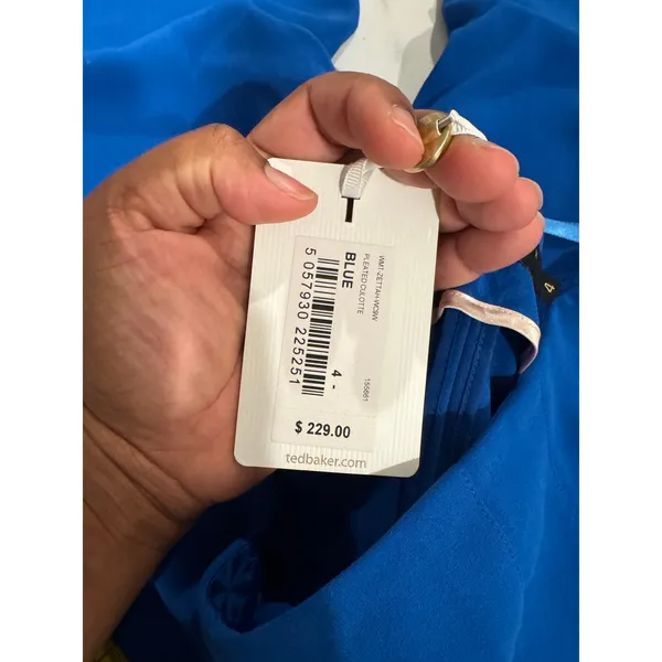Ted Baker London Blue Pleated Culotte Pants‎ Wide Leg Size 4 NWT - Image 5