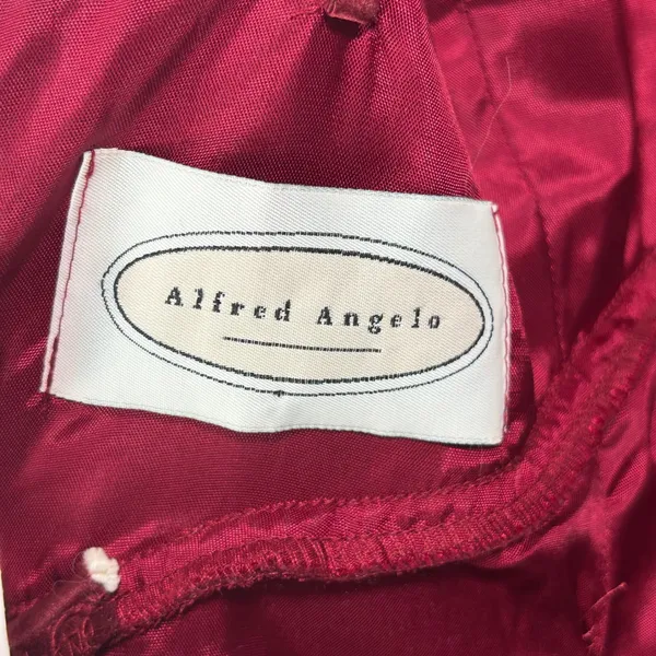 Alfred Angelo Burgundy Satin Open‎ Back Bow Maxi Dress Gown Prom Juniors 5/6 - Image 7