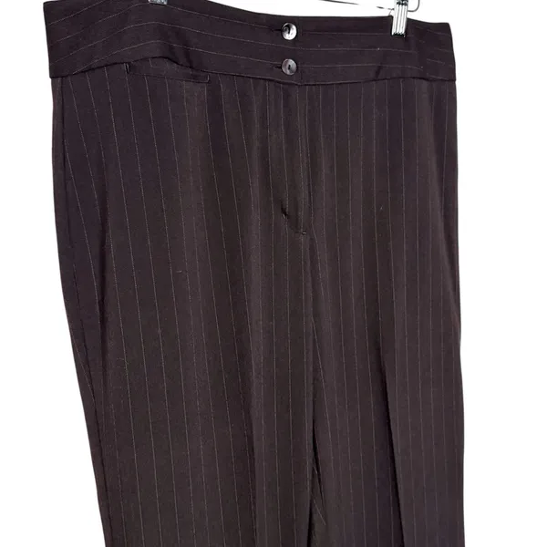 Chico’s Chocolate Brown Stripes Trousers Size 2.5/14 - Image 3