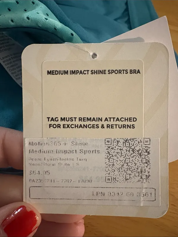 NWT Fabletics Medium Impact Shine Sports Bra, Small - Image 5