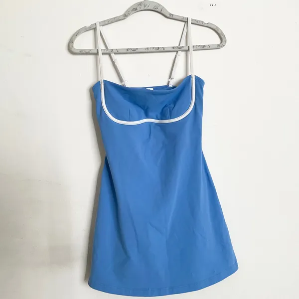 Alo Yoga Airbrush Streamlined Dress Crystal Clear Blue/White S - Image 2