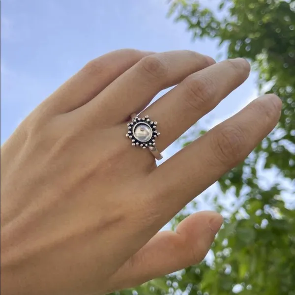 Boho Cute Gemstone Silver ring - Image 6
