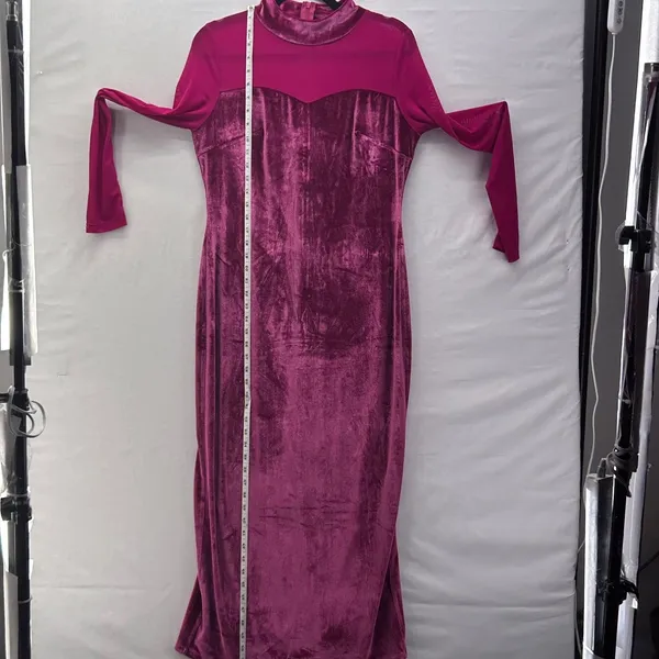 Velvet Maxi Holiday Dress‎ Red Large - Image 12