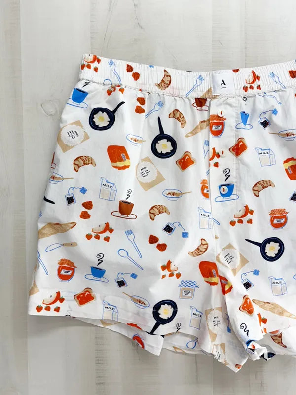 ANTHROPOLOGIE breakfast printed lounge sleep boxer shorts L - Image 2