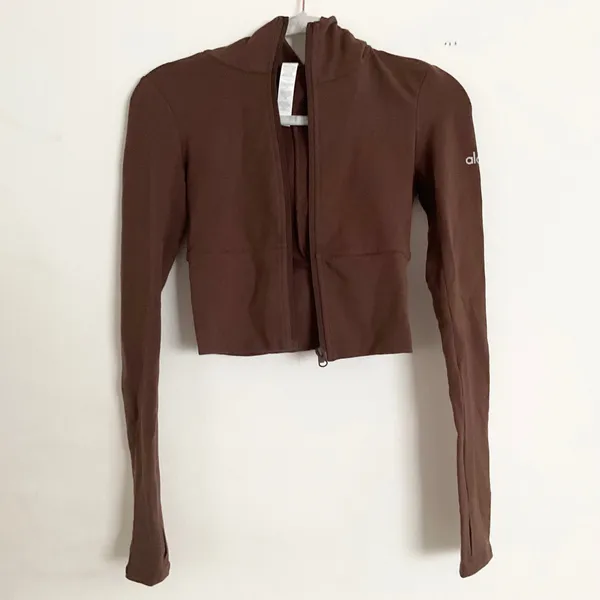 Alo Yoga Sway Full Zip Hoodie Brownstone XS - Image 11