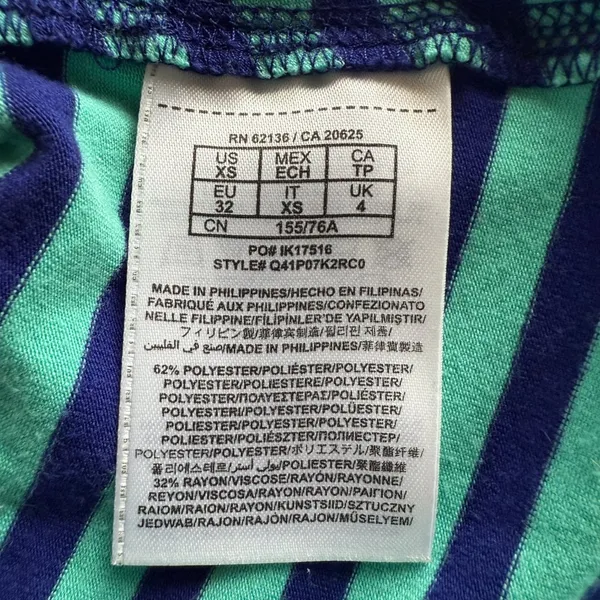 Guess green and blue striped racerback sleeveless stretchy tank top women's XS - Image 9