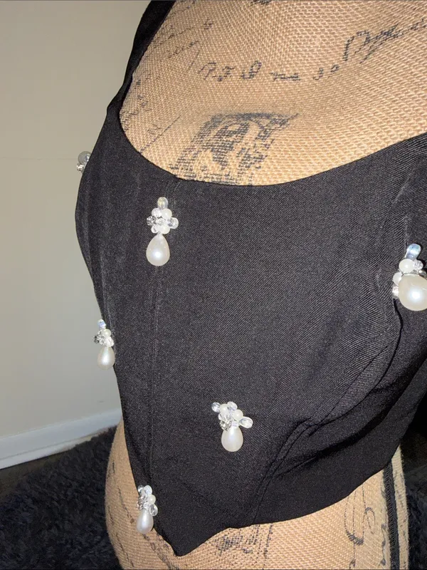 Pretty Little Thing SHAPE BLACK EMBELLISHED CORSET TOP CO-ORD - Image 7