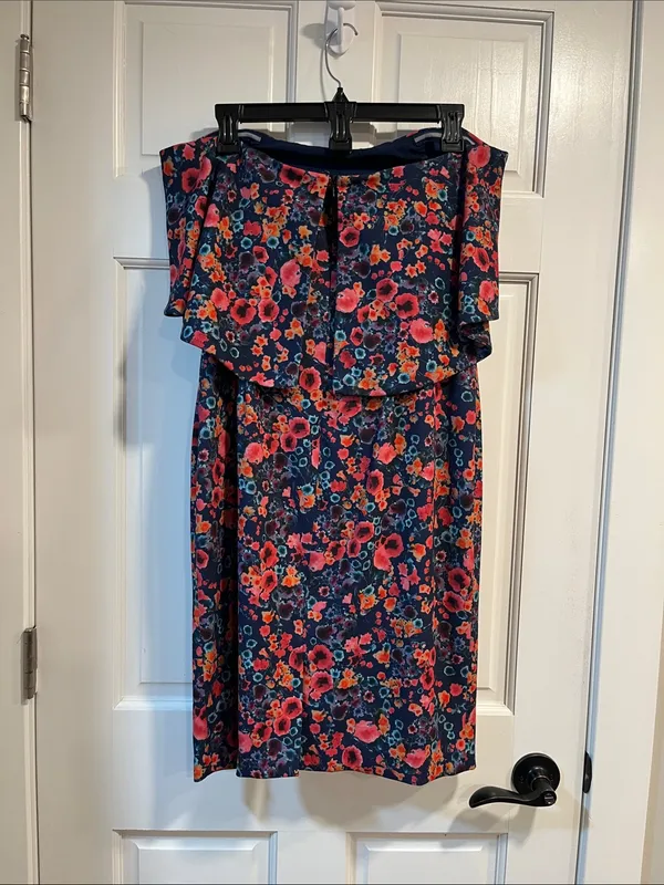 Badgley Mischka Floral Popover Sheath Dress Size 10 - Image 6