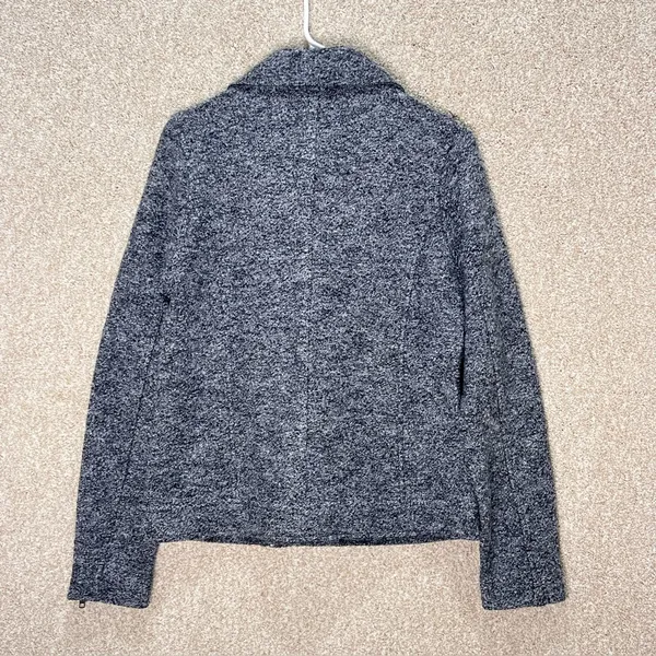 Tahari wool blend jacket‎ size small notch moto jacket tweed jacket neutral grey - Image 2