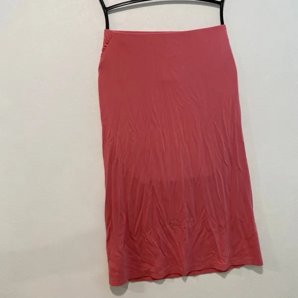Wilfred Aritzia Pink Ruched Midi Skirt XS Side Slit Y2K Bodycon - Image 4
