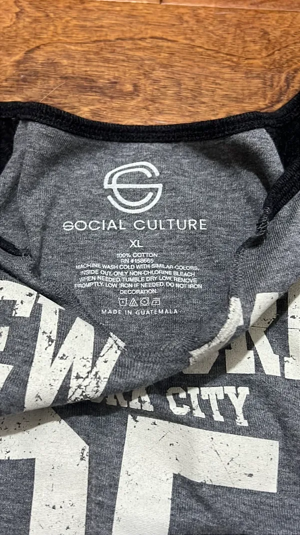 TJ Maxx Social Culture Gray New York shirt - Image 4