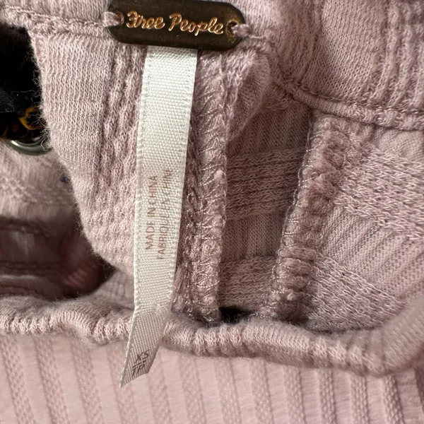 Free People Party in the Back Top Women's XS Purple Ribbed Long Sleeve Tie Back - Image 7