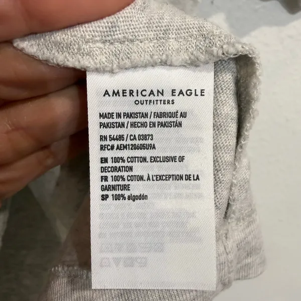 American Eagle Gray 77 Graphic T Shirt Sz S - Image 6