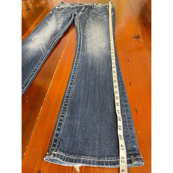 Miss Me Signature Boot Jeans 30 Fleur De Lis Embroidered Bootcut Denim - Image 11