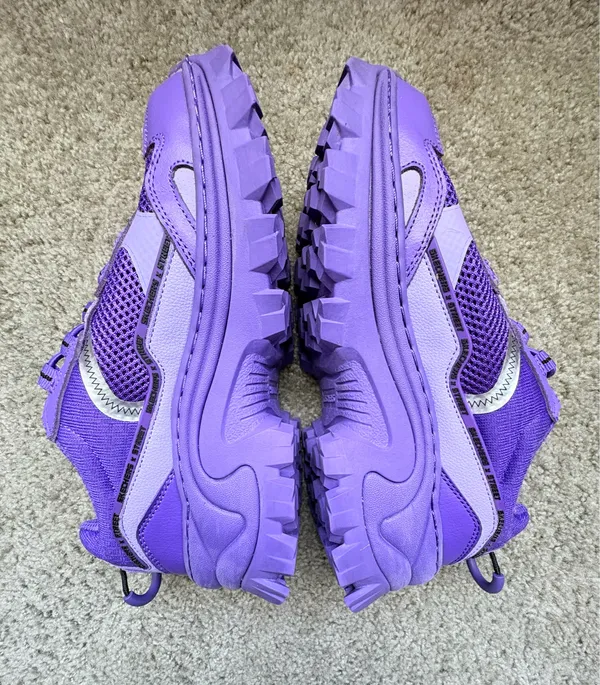 SKECHERS Women’s Purple Memory Foam Leather Low Top Lace-Up Athletic Sneakers - Image 4