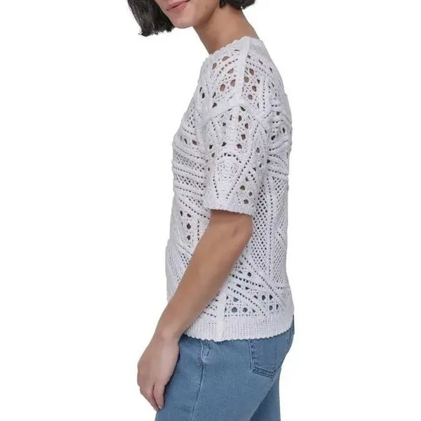 DKNY Cotton‎ Crochet Sweater Size XL - Image 2