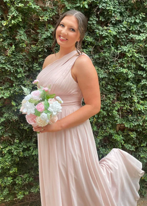 Azazie Bridesmaids Dress Molly Blushing Pink Bridesmaid Dress - Image 4