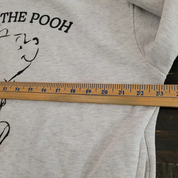 Disney Winnie the Pooh Graphic Pullover Hoodie Gray Women’s Medium - Image 3
